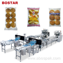 Burger Bun Bread Slicer Counting Pillow Packaging Machine